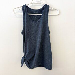 Market & Spruce Blue Heather Racerback Athletic Athleisure Side Tie Tank Top